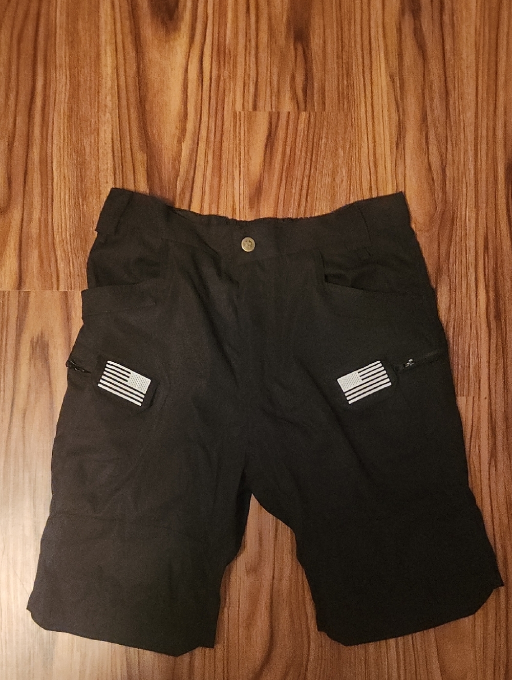 Men's Black Cargo Shorts with Zip Pockets